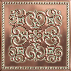Wall Wear 10-Pack Peel and Stick Metal Tiles Patina Copper 8x8 Premium Water-Resistant Aluminum Rustic Charm Modern Convenience