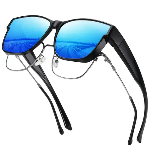 HAOLOTA Unisex Oversized Square Full Rim Plastic Trendy Sunglasses - UV400 UV Protection HD Polarized Lenses, Lightweight Modern Look Frames, Easy to Wear Eyewear Fashion Driving Essential