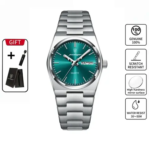 Casual Business Round Dial Analog Steel Quartz Watch for Men, Fashion Watch for Parties and Daily Wear, Trendy Versatile & Exquisite Gift Watch with Box, Business Fashion Watches, Quartz Analog Wristwatch