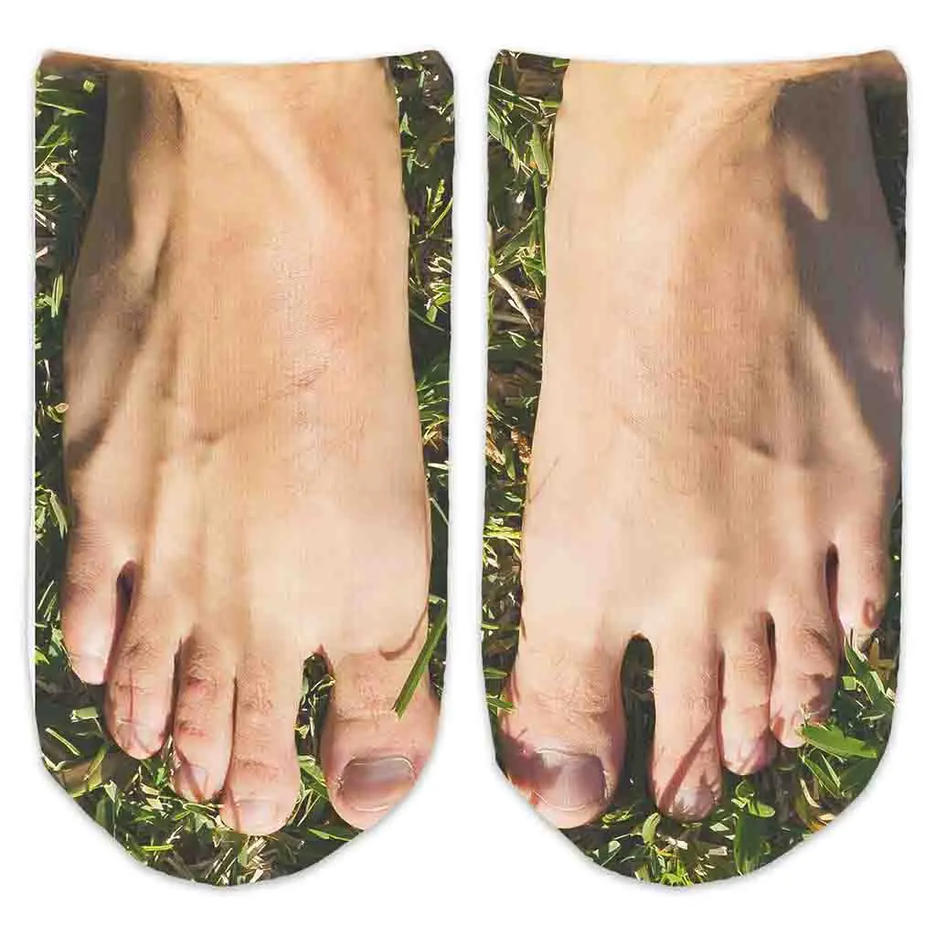 Grass Feet Funny Socks for Men | Novelty No Show Socks