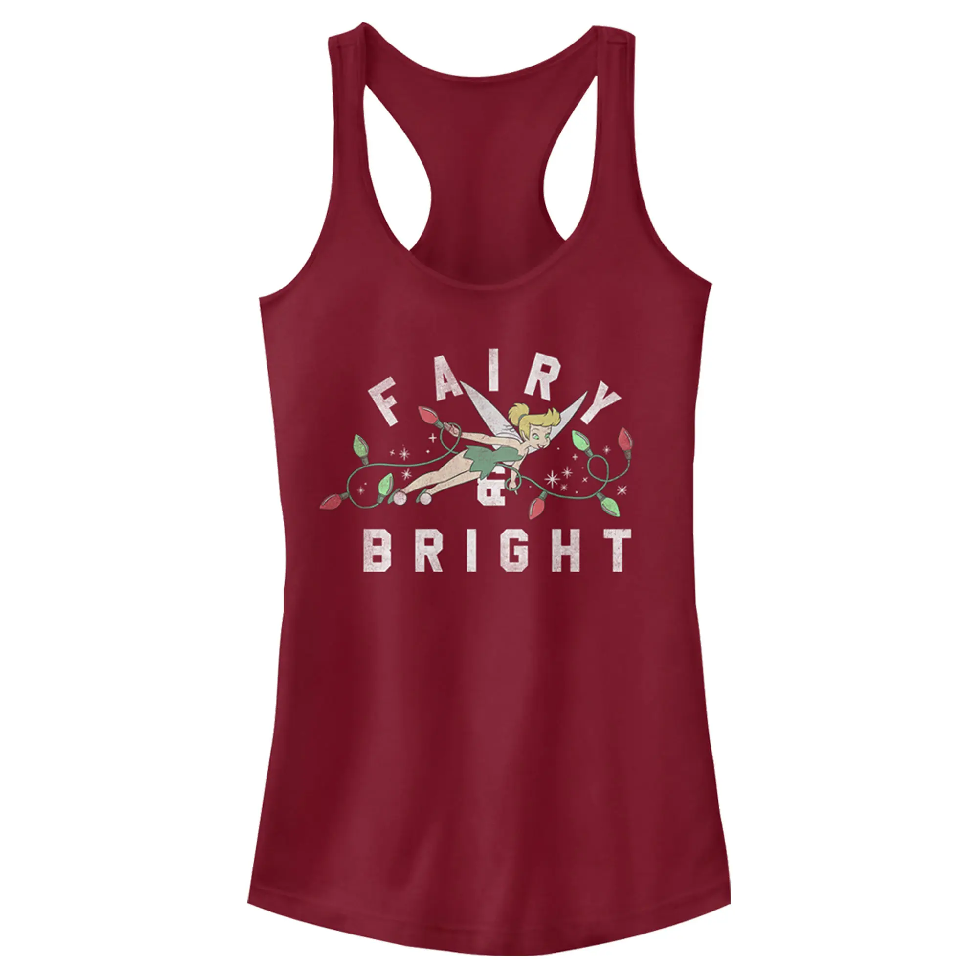Juniors Womens Peter Pan Fairy & Bright Tinkerbell Racerback Tank Top