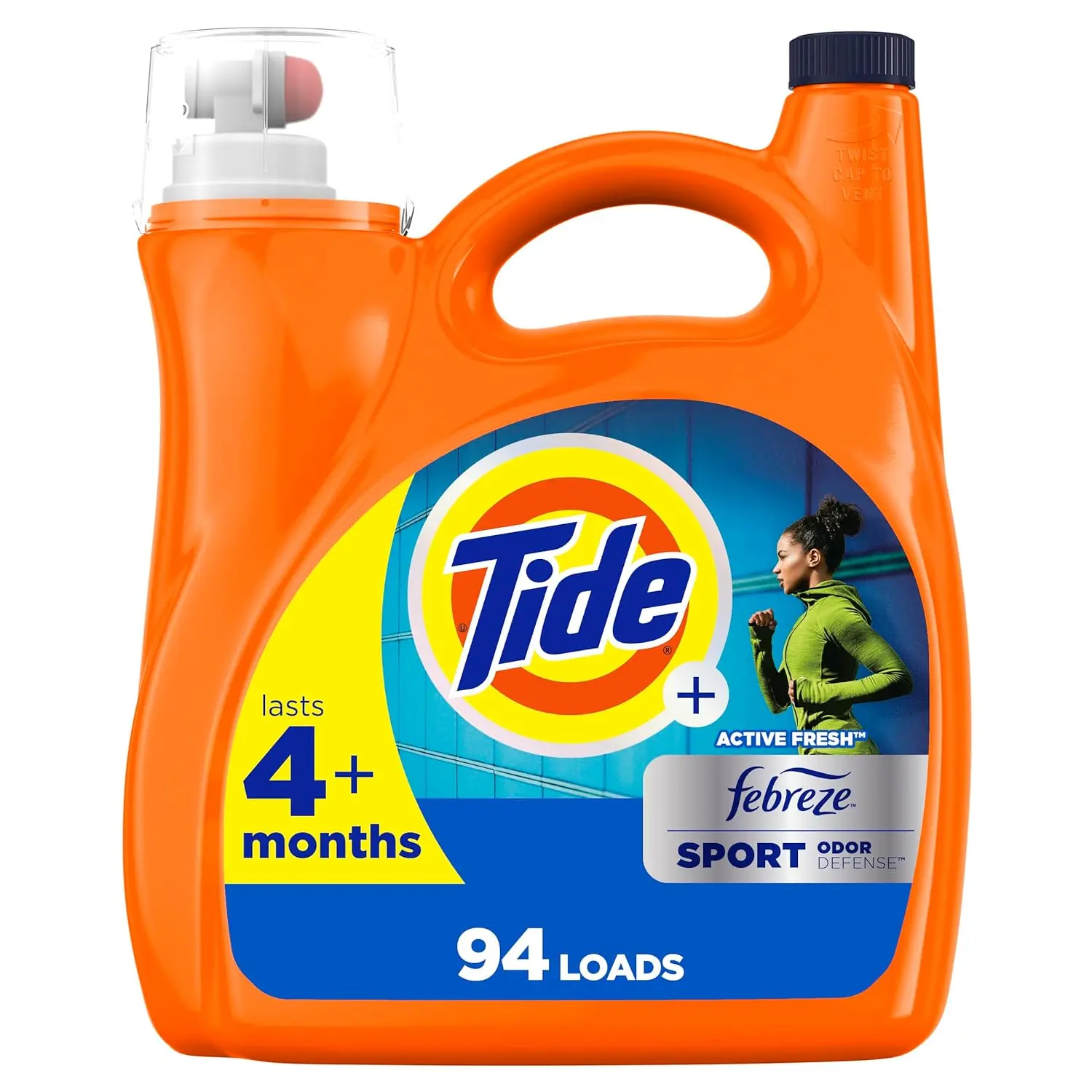 Sport Odor Defense Liquid Laundry Detergent Soap, HE Compatible, 94 Loads, 132 fl oz