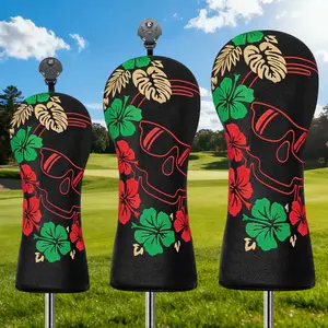 Flower Skull Fun Design Golf Club Cover, Fashionable Golf Head Cover, Durable and Practical Golf Club Accessories, Protective Covers