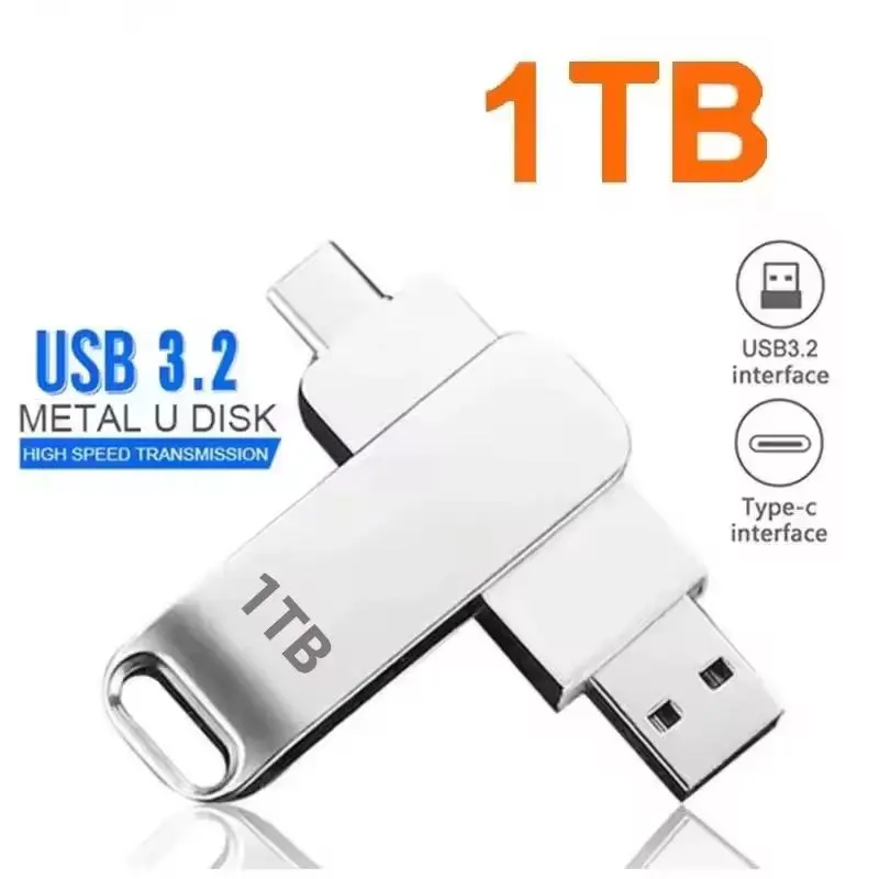 Best 16TB USB Flash Drive USB 3.2 Memories Type-c 2-In-1 8TB 16TB OTG Pendrive 128GB 2TB High Speed Flash Disk For Computer