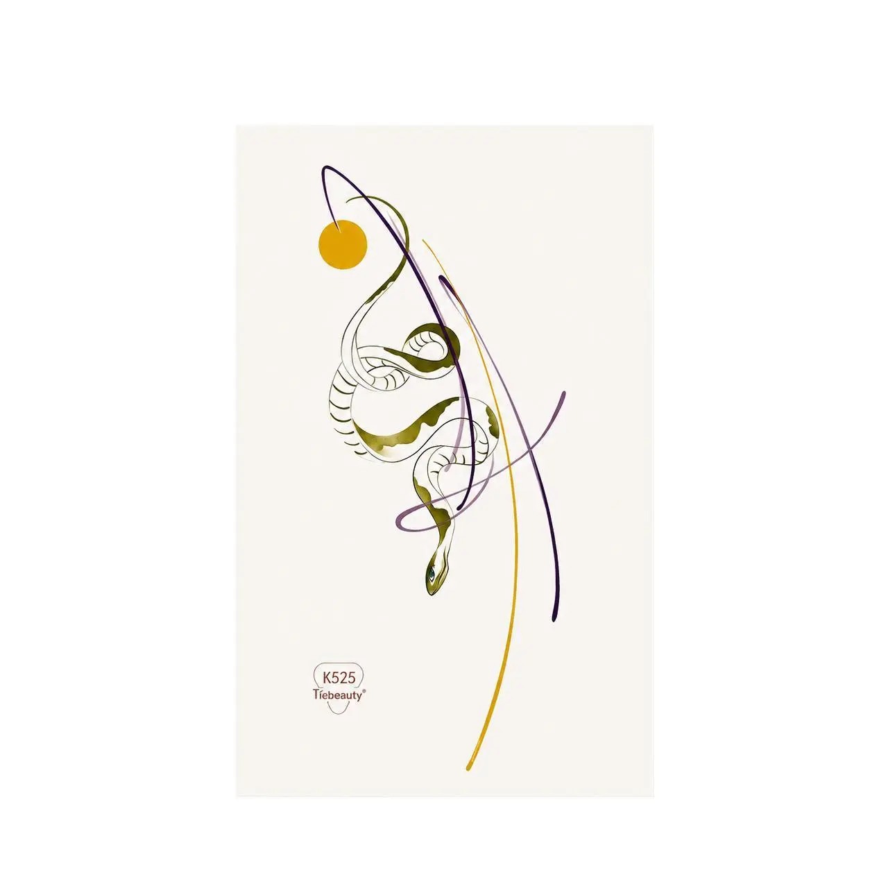 Minimal Botanical Temporary Tattoo Sheet, Watercolor Art Design, 108x180mm Size, Easy Removal Feature for Beauty & Personal Care Makeup Use