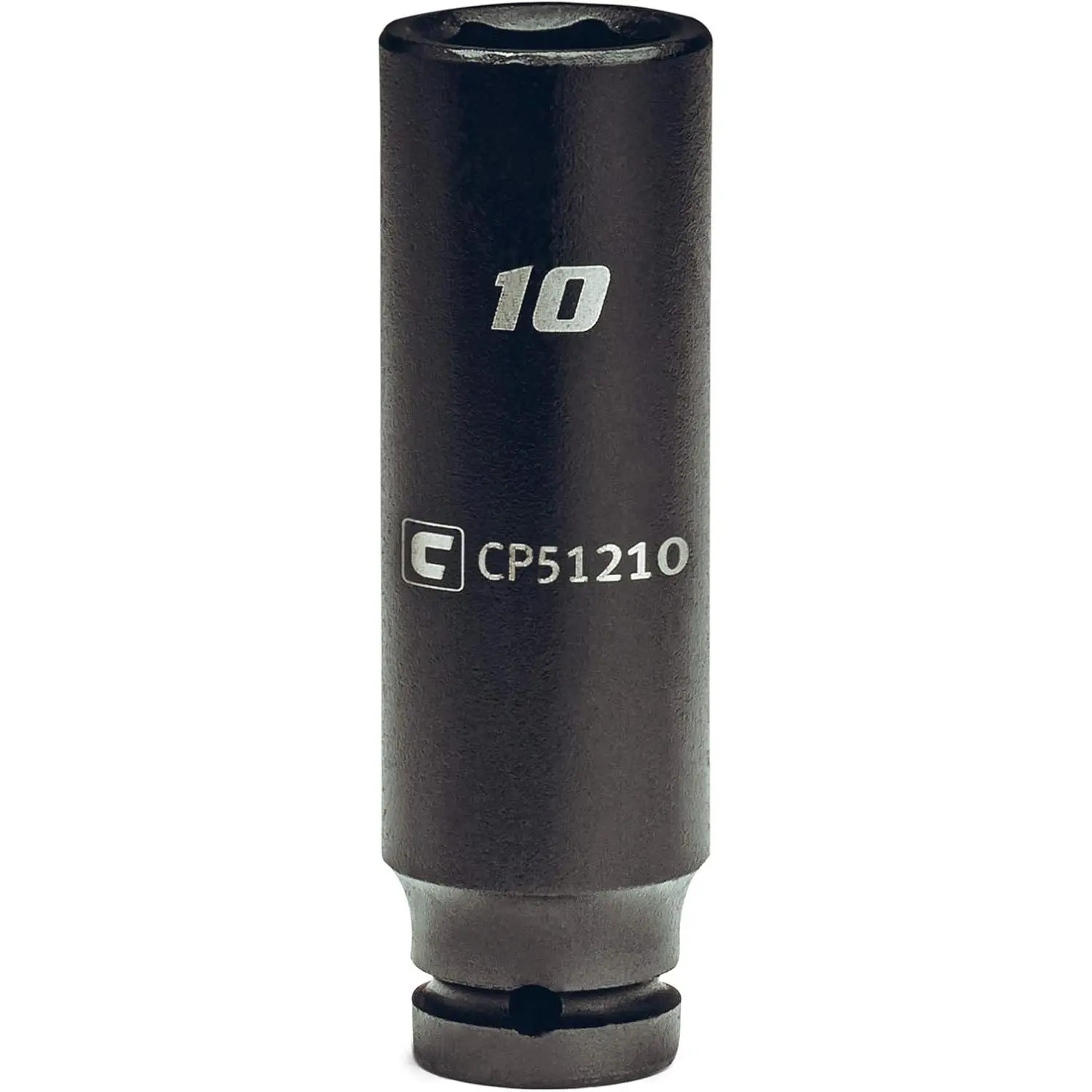 10 mm Metric Deep Impact Socket - 1/4-in Drive, 6-Point Wavedrive Design, Chrome Molybdenum Steel, Manganese Phosphate Coating, Aerospace Use, Enhanced Resistance vs. Black Oxide Sockets