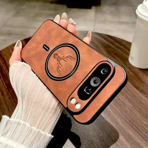 Business Phone Case Vintage PU Leather Skin-friendly For Google Pixel 10A 10 9 Pro XL A 8 7 A/Pro Magnetic Charge Anti-drop Slim