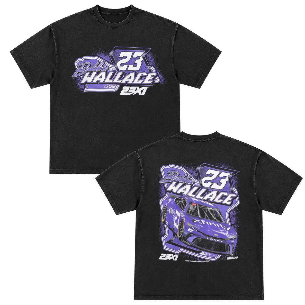 Bubba Wallace 23 NASCAR Double Side Graphic T Shirt,  Retro Motorsport Car Graphic Shirt, Washed Oversized Streetwear Top for Men Women, NASCAR Fan Racing Apparel, Menswear & Underwear - Men's Tops - T-shirts - Men's Short-sleeve T-shirts