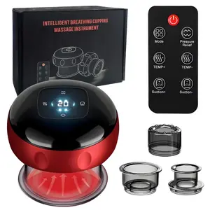 6-in-1 Smart Electric Cupping Massager with Remote, 12 Levels Suction & Heat, Red Light Feature, Portable Vacuum Suction Cups for Home Wellness