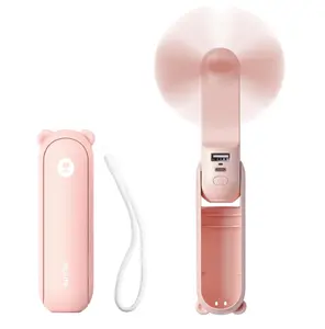 Handheld Mini Fan, 3 IN 1 Hand Fan, USB Rechargeable Small Pocket Fan [12-19 Working Hours] with Power Bank, Flashlight, Portable Fan for Travel/Summer/Concerts/Lash, Gifts for