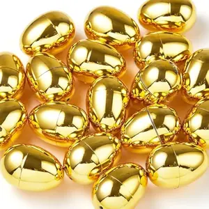 6Pcs Gold Easter Eggs, 2.3" Metallic Plastic Empty Eggs Fillable for Easter Hunt Supplies, Basket Stuffers, Toys Filling Treats, Party Favor