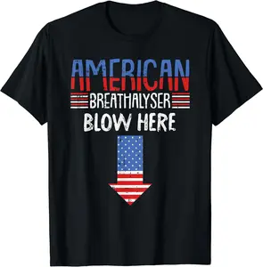 Breathalyzer 4th Of July Funny American Flag Patriotic T-Shirt