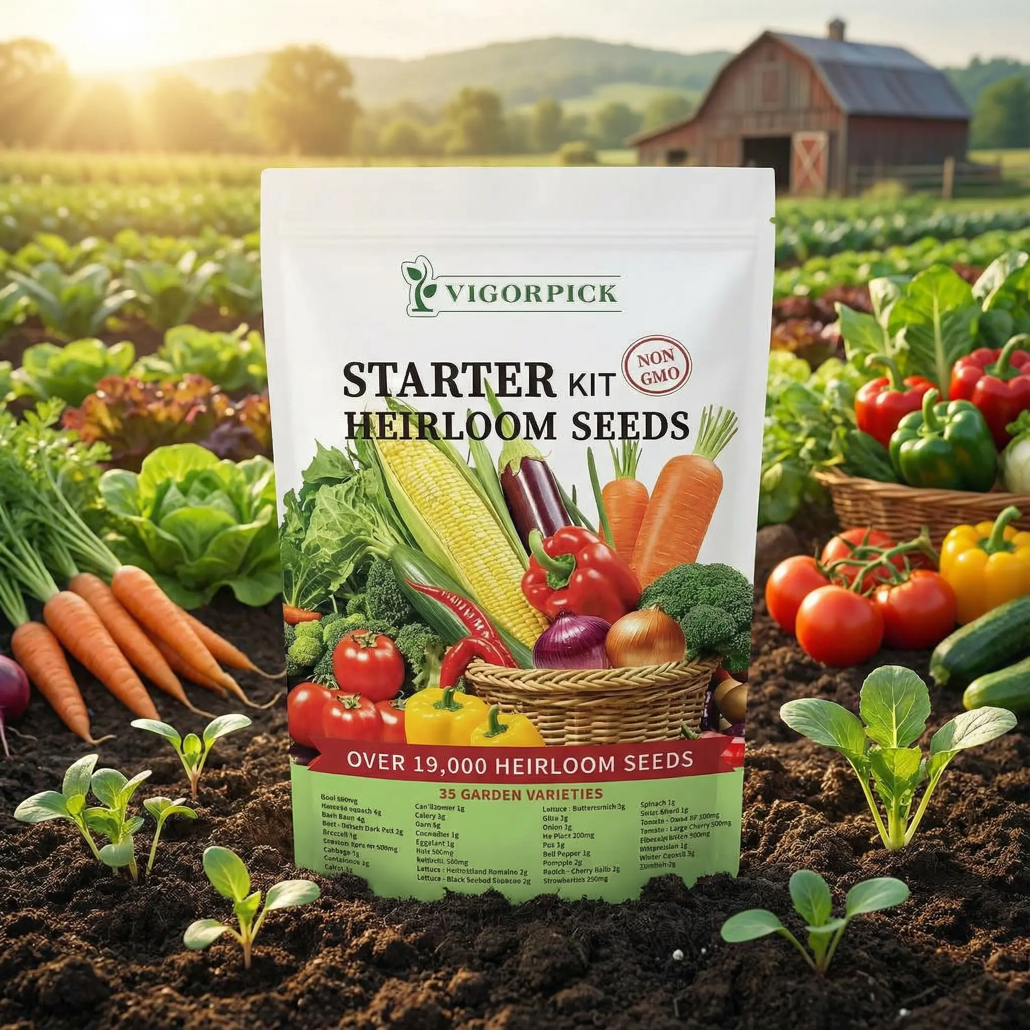 Vegetable Seed Vault Kit - 35 Variety Pack for Home Growing & Planting Survival Seeds Heirloom Vegetable Mix Great Gardening Gift for Any Home Garden, Heirloom Seed Packets, Vegetables Seeds