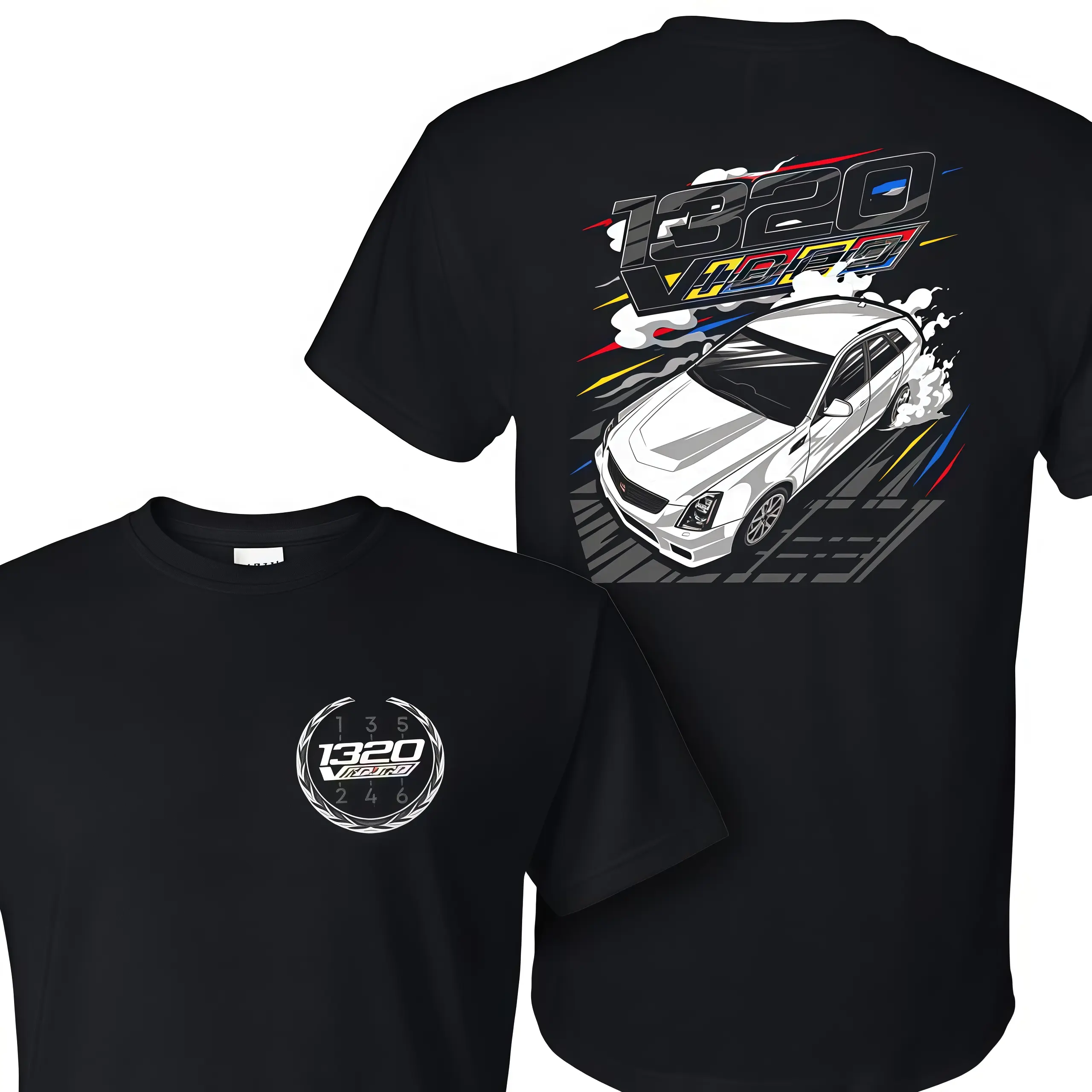 1320 Video Turbo Car T-Shirt, Racing Graphic Tee for Men and Women, Street Performance Cotton Gift for Car Enthusiasts y2k  outfits  men Round Neck Breathable unisex cotton t-shirt Men's Printed Black New Dad Crew Neck T-Shirt, Casual, Shortsleeve, Menswe