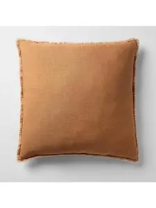 Euro Heavyweight Linen Blend Throw Pillow Warm Brown - Casaluna