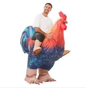 COMIN Chicken Costume, Halloween Inflatable Costumes Women Men Adult, Ride On Rooster Costume, Fancy Funny Chicken Costumes Blow up Costumes