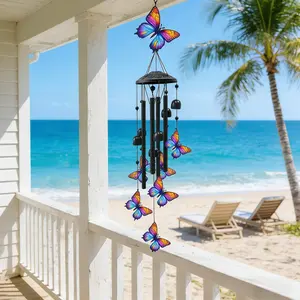 Garden Butterfly Wind Chimes For Outdoor And Indoor Decoration, Handcrafted Mobile Romantic Butterfly Wind Catchers, Butterfly Wind Chimes For Home, Suitable As A Gift For Both Men And Women, Mothers, For Balconies, Trees, Holidays, Garden Decoration
