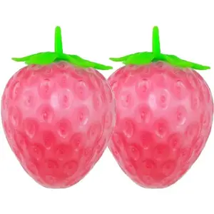 Color Changing Giant Strawberry Squishy, Soft Slow Rising Stress Relief Ball, Realistic Fruit Squeeze Toy for Adults & Teens, Home Office Relaxation Decor