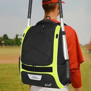 WOLT Baseball Bat Bag - Backpack for Baseball, T-Ball & Softball Equipment & Gear for Youth and Adults,Holds Bat, Helmet, Glove,Shoe Compartment & Fence Hook