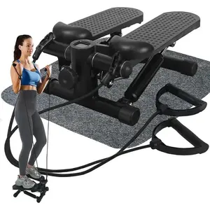 Steppers for Exercise at Home, Mini Stair Stepper with Resistance Bands, Portable Under Desk Stepper Workout Step Machine 300 lbs Weight Capacity
