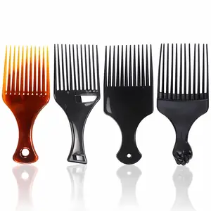 4-Pack Plastic Wide-Tooth Afro Lift Combs for Styling, Detangling, Adding Volume, Suitable for Long, Curly, Thick Hair, Wigs, and Beards - for Men & Women