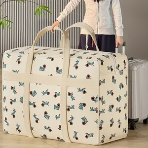 Large durable storage bag, large foldable storage bag with handle - made of durable non-woven fabric material, dustproof and moisture-proof, suitable for bedding, transportation, packaging and travel, home storage solution, clothing sorting bag storage