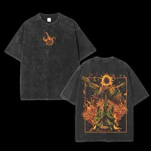 Elden Ring Midra Lord of Frenzied Flame Unisex Acid Washed Lightweight Cotton T-Shirt, Gift For Game Fan, Streetwear
