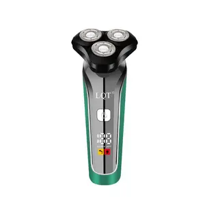LQT 3D Electric Shaver for Men, IPX7 Waterproof Rotary Shaver with LED Power Display, Rechargeable Cordless Shaver with Pop-Up Trimmer, Wet/Dry Use for Home & Travel
