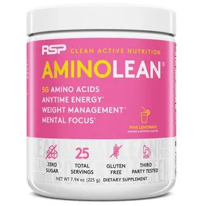 RSP Nutrition AminoLean Pre Workout Powder with BCAAs, Amino Acid Energy for Lean Muscle