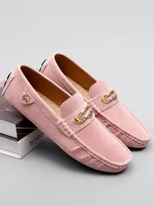 Men's Minimalist Casual Plain Color Slip-on Loafers, Fashionable Comfortable Flat Shoes for Daily Wear, Lightweight Breathable Shoes for All Seasons