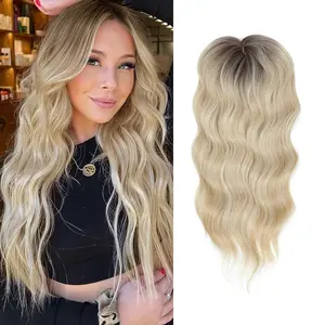 Blonde Hair toppers for women hair toppers toppers hair pieces for women hair toppers for thin hair long wavy hair toppers for thinning hair hair toppers for women with thinning hair synthetic wig clip in hair toppers with bangs