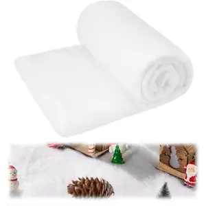 JOYIN Christmas Snow Blanket Roll (3x8 Ft,1 Pcs) for Christmas Decoration,Thick White Soft and Artificial Snow Blankets for Under The Xmas Tree Xmas Decor, Holiday and Winter Village Displays
