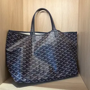 Pre-owned Goyard Navy Saint Louis PM Tote Bag