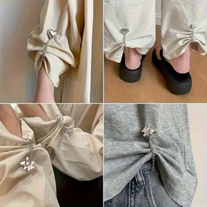 Adjustable Cuff Clips Set, Durable Leg Fasteners, No Sewing Required, Detachable Fashion Clothing Accessories for T-Shirts, Jeans, Shirts