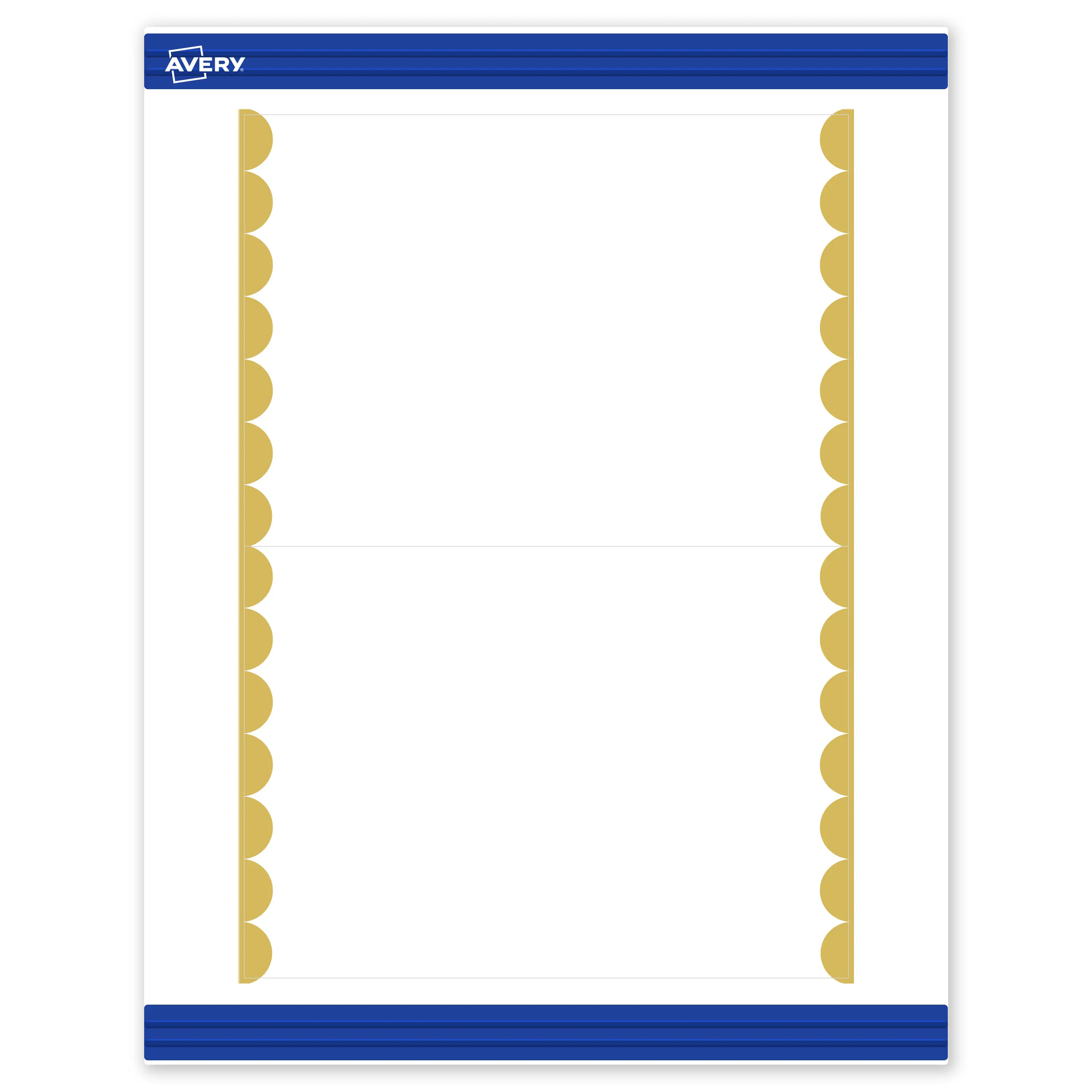 Avery Printable Rectangle Invitation Cards, Gold Edge Dots, 5" x 7", Matte White Rectangle Invitation Cards, Laser/Inkjet, 20ct, Great for Invitation Cards