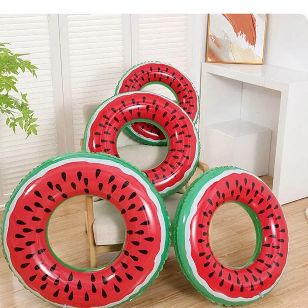 Watermelon Inflatable Swim Ring, Fruit Pattern Pool Float, Round Inflatable Water Tube, Summer Beach Float, Pool Party Swimming Float Ring