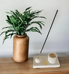 Incense Burner Bakhoor & Handmade Concrete + 12 FREE incense sticks & FREE tong candles religious party modern--=%2=-=%2=----=%2=- gift=%2=----=%2=-=%2=----=%2=- gift=%2=-- great gift great candle making handmade candle