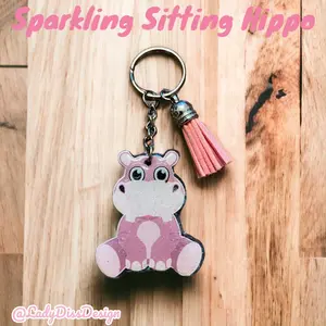 Sitting Baby Hippo Keychain