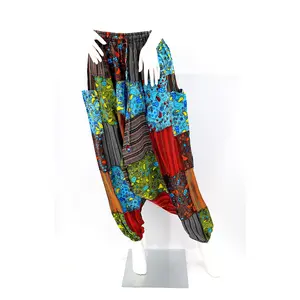 Cotton Hippie Handmade Harem Mushroom Designed Patchwork Bohemian Pants Women's Comfortable