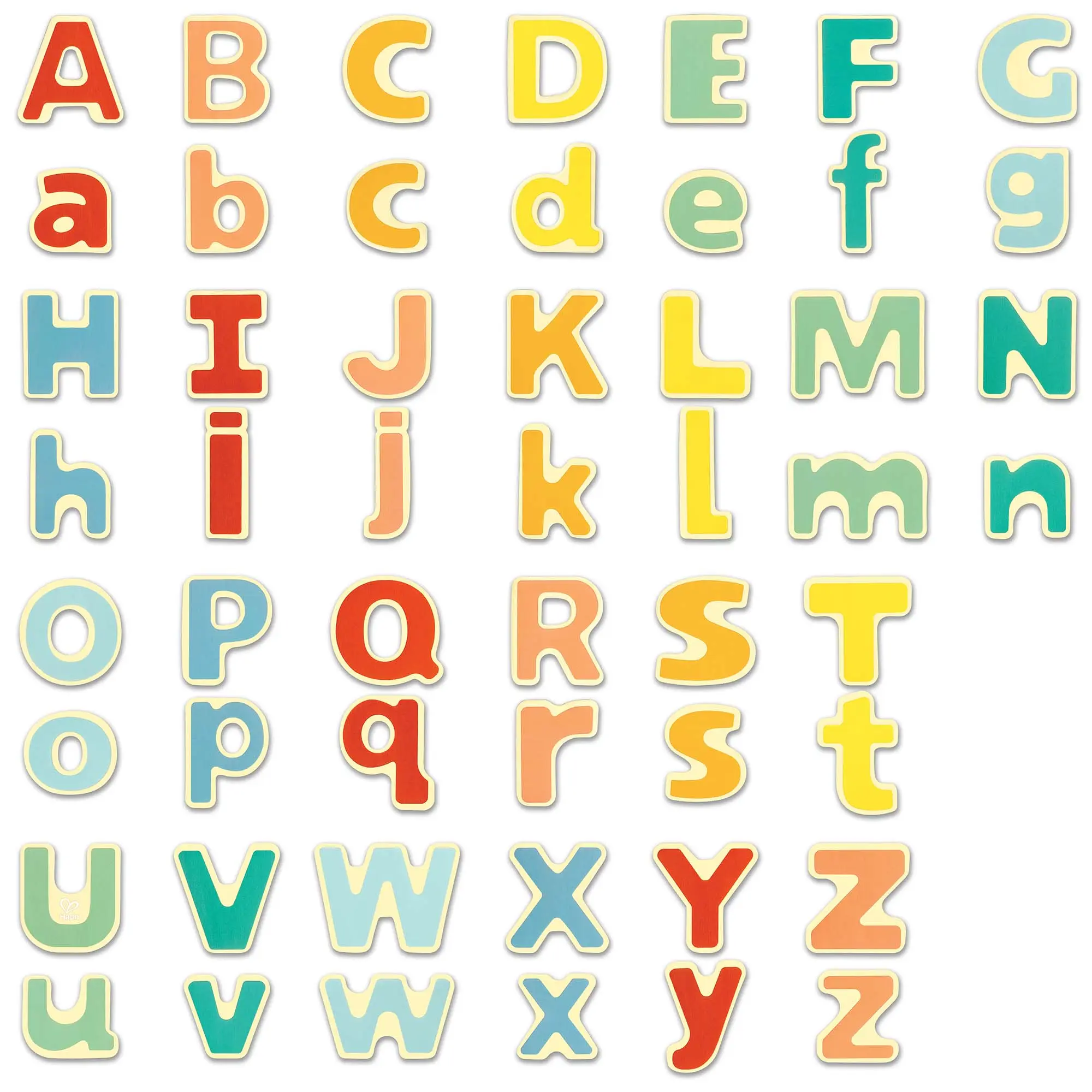 Hape Wooden Magnetic Alphabet Toy - 52 Letters, Preschool Language Educational Easel-Use Tool for Individual Play, Learning Fun & Children Development