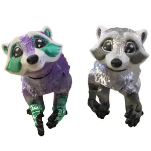 Articulating Raccoon 3D Printed Figurine Plastic Home Shelf Decoration Ornament Sculpture