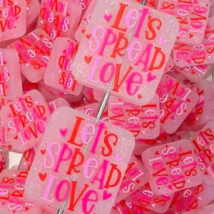 Let’s Spread Love Valentine Silicone Focal Bead- 2 pack