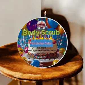 Birthday Cake body scrub exfoliate w/spoon