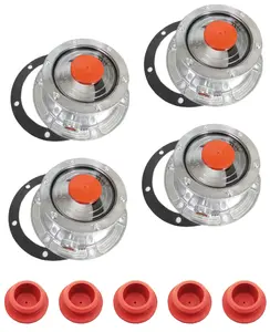 Trailer Hub Cap with Extra Rubber Plugs | Replacement Stemco 343-4009 Trailmobile 8668 | 4 Pack