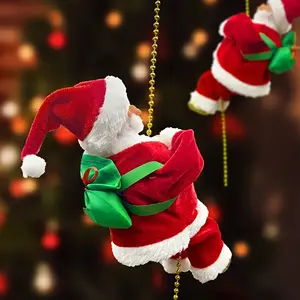 Christmas Santa Climbing Rope Decoration, Hanging Cord, Battery Powered (no Aa Batteries), Indoor Outdoor Tree Decor