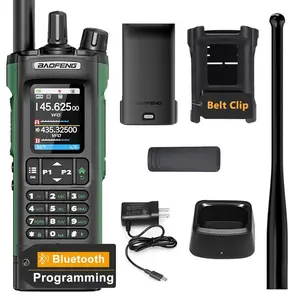 Baofeng UV32 Long Range Walkie Talkie Portable Bluetooth Phone APP Programming Multi-Band AM FM Handheld Two Way Ham Radio with Belt Clip Type-C Charging Radio for Outdooor Hunting Hiking Sports Radio Walkie Talkies