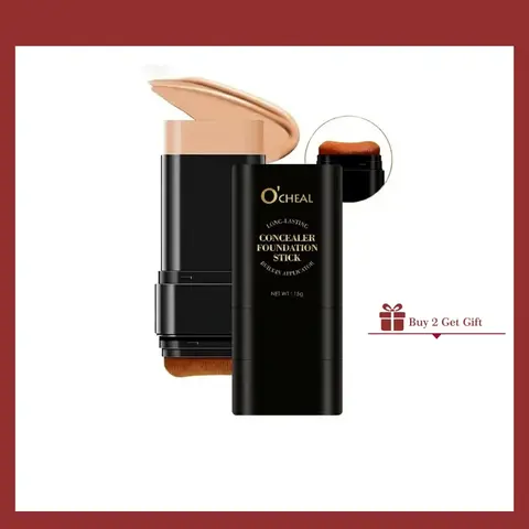 Dual-Ended 6-Color Eraser Color Correction Concealer & Foundation Stick with Built-In Brush - Lightweight Adult Makeup Tool for Blemishes and Blackheads, Nose Contouring, Natural Look - All Skin Types Daily Gift