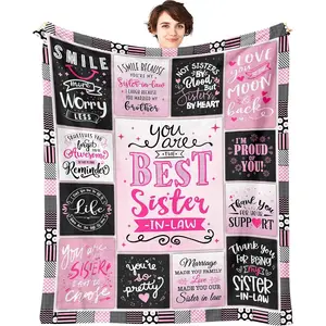 Christmas Sister in Law Gifts, Birthday Gifts for Sister in Law, Xmas Sister in Law Gifts for Women, Sister in Law Wedding Gift Ideas,  Sister in Law Gifts Throw Blanket 60"x50"