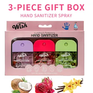 Wish 6-PCS Gift Box Set,1.2 Fl Oz Hydrating Liquid Hand Sanitizer Spray, 6 Different Scents, Portable For Travel Set, Perfect For Dating, Daily Life, Gift Giving