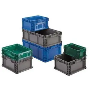 Orbis Gray Polyethylene Stacking Bin Organiser Container, 40 Lb Load Capacity, 12" L x 15" W x 7.5" H Storage Box, Model NXO1215-7